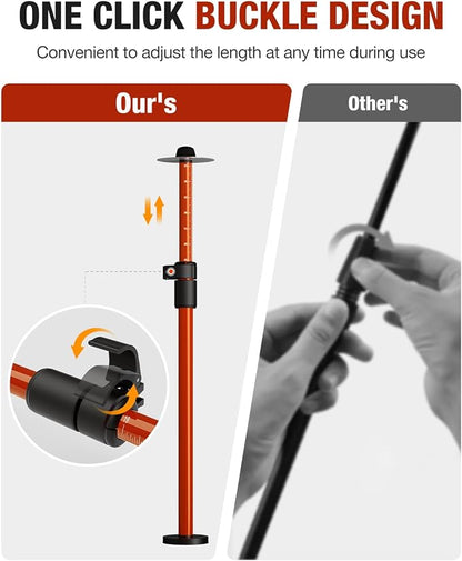 Strong Magnetic Firewood Measuring Tool, Used for Fast Measure Firewood Length, Firewood Gauge Freely Adjust from 16'' to 29'', One Step Installation, High Vis Orange, Attach to Any Chainsaw