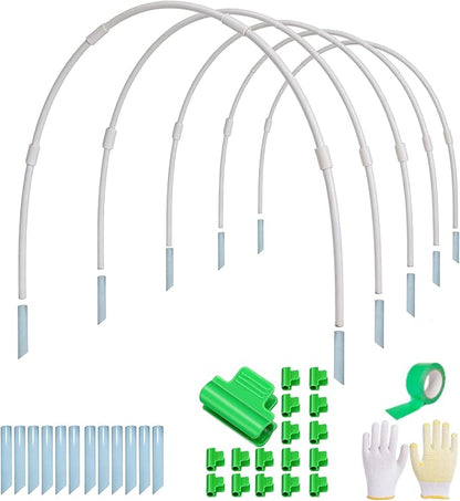 Garden Hoops DIY Kit – Rust-Free Material | Heavy-Duty | Weather Resistant | Chicken Tunnel Frame | 6 Sets of 9Ft Long Grow Tunnel Frame for 1’, 2’, 3’, 4’ or Wider Raised Beds