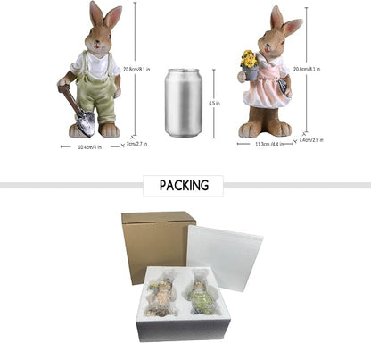 Rabbit Garden Statues Yard Decorations Outdoor Bunny Statue Garden Decor | Bunny Decor for Home Garden Yard Statues Rabbit Figurines Birthday Housewarming Gifts for Mom Grandma