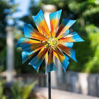 Stargarden 12.8" Outdoor Wind Spinner, Colorful Kinetic Metal Wind Spinners | Metal Yard Art for Garden Yard Patio
