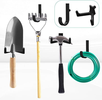 20 Pcs Storage Shed Tool Hooks Black Tool Hanger Compatible with Suncast Shed Accessories for Hanging Storage Shelves Organizer Accessories Parts Replacement Screws Brackets Ladders(J/v)
