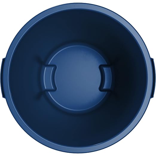 SPARTA Bronco Waste Container Trash Container, Round Trash Bin for Disposal, 10 Gallons, Blue, (Pack of 6)