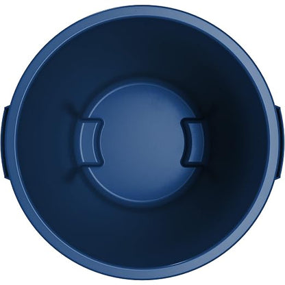 SPARTA Bronco Waste Container Trash Container, Round Trash Bin for Disposal, 10 Gallons, Blue, (Pack of 6)