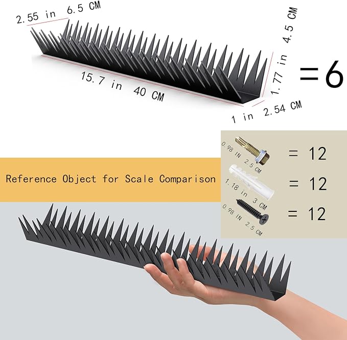 6PCS Metal Anti-Climb Fence Spikes, Durable Wall Guard for Home Security | and Animal Deterrent Spikes, Suitable for Home and Garden Fences, Fits Various Lengths - Heavy Duty.