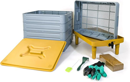 5-Tray Worm Composter,100L WormCompost Bin for Vermicomposting Starter, Indoor & Outdoor Worms Farm Composting Bin, Worm Compost Bin for Recycling Food Waste