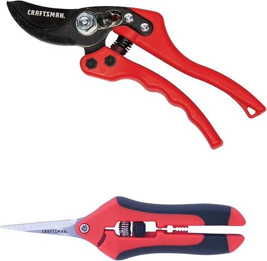 Stem and Branch Pruning Bundle: Bypass Pruner and Garden Snips
