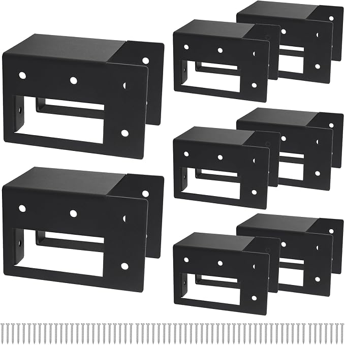 8 pack Firewood Log Storage Rack Bracket,Adjustable Heavy Duty Powder Coated Steel Holder,Fireplace Wood Storage,Log Holder For Patio Deck