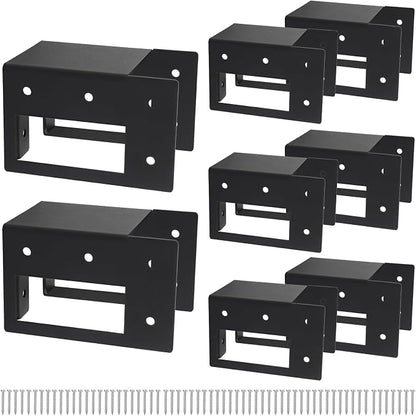 8 pack Firewood Log Storage Rack Bracket,Adjustable Heavy Duty Powder Coated Steel Holder,Fireplace Wood Storage,Log Holder For Patio Deck