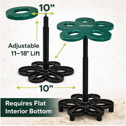 Lift Kit Planter Insert Tall Column Plant Riser Fill Bottom of Tall Flower Pots and Large Plant Containers | Indoor and Outdoor (11-17" Rise, 10" Base, 10" Top)