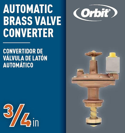 Orbit 57034 3/4" Brass Automatic Converter Sprinkler Valve with Flow Control