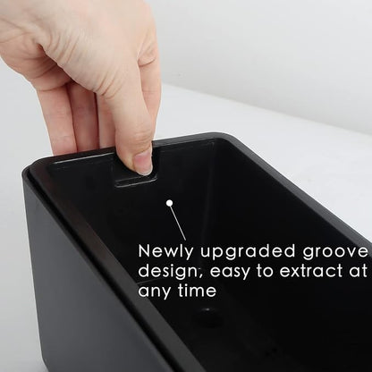 Elongated Self Watering Planter Pots 2-Pack Window Box 5.5 x 16 inch Indoor Home Garden Modern Decorative Pot for All House Plants Flowers Herbs (Dark Grey,2)
