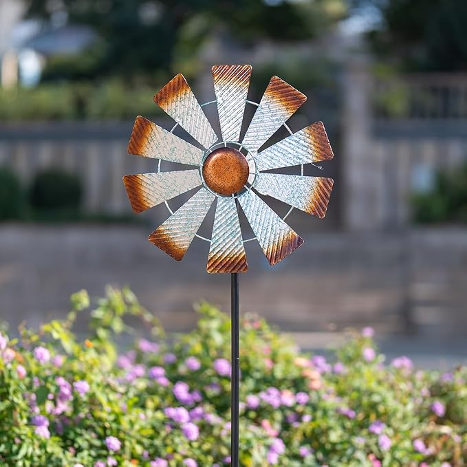 Viveta Metal Wind Spinners, Garden Wind Sculptures & Spinners | Kinetic Wind Spinner for Outdoor Patio Yard Decor