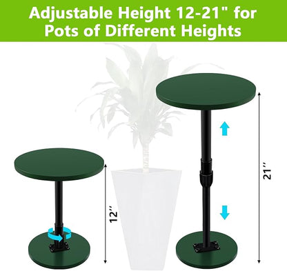 Axcoix Adjustable Height Plant Risers for Inside Pots, 12-21" Wooden Planter Inserts for Large Pots Sturdy Support, Planter Lift Insert for Tall Square Round Taper Planters (6" 8" 10" Base or Top)