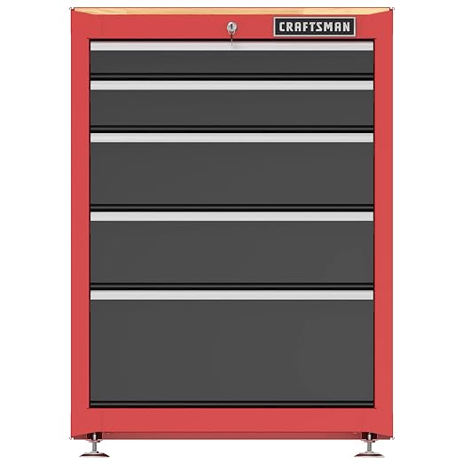 CRAFTSMAN Garage Storage Cabinet, Metal, Freestanding, 5-Drawers (CMST22602RB)