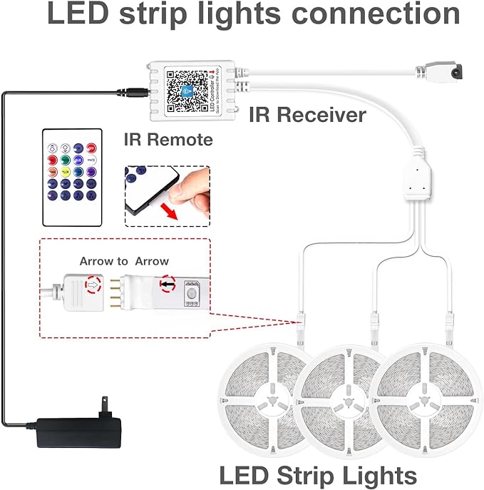 DAYBETTER Led Strip Lights Waterproof, Smart Outdoor Lights, Led Light Strips with Remote, App Control, 5050 RGB Color Changing Led Lights for Bedroom, Roof Eaves, Room Decor 50 ft(3 Rolls of 16.4ft)