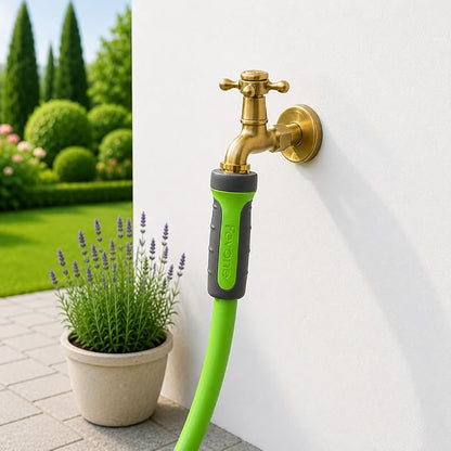 FEVONE Heavy Duty Garden Hose 35 ft, Hybrid Polymer Water Hose | Flexible, Leak-Free, Lightweight, 5/8 ID, 600 PSI, 3/4 GHT Aluminum Fittings with Swivel Handles