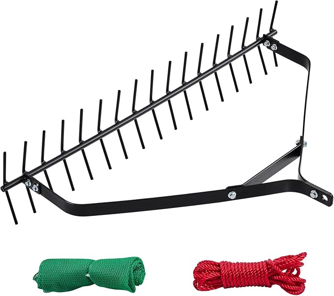 VEVOR 32 in Aquatic Weed Rake, 6.3 in Double Sided Lake Weed Rake, Lightweight Pond Weeds Cutter with 30ft Rope, No Assembly Required, Muck Lilypad Clearing Tool for Pond, Lake, Rivulet