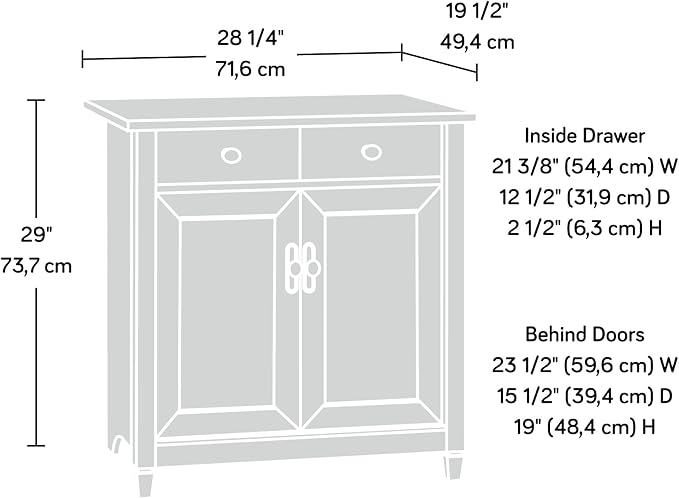 Sauder Edge Water Utility Stand, Versatile Storage Solution, Ideal Home Storage Cabinet - Estate Black Finish