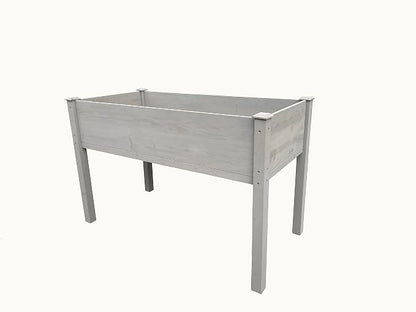 BTExpert 4ft Raised Garden Bed with Legs, 48x24x30in Elevated Wood Planter Box Stand for Vegetable Flower Backyard, Patio, Balcony Bed Liner Outdoor - Grey 30 in Height
