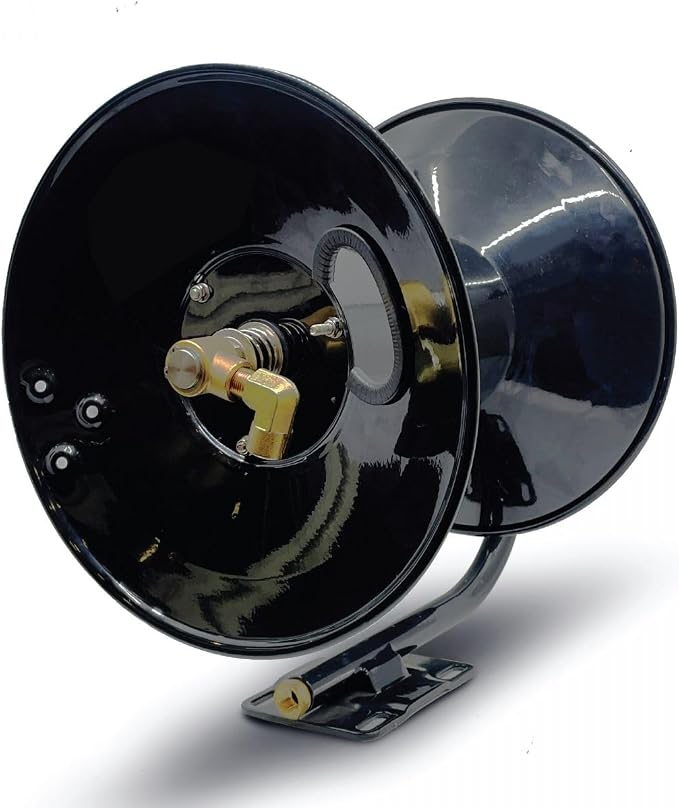 Pressure Washer Hose Reel Manual 100' w/o Hose Brass Swivel 3/8" Inlet