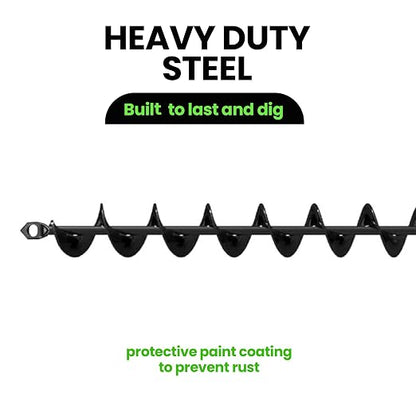 K-Brands Auger Drill Bit for Planting – 2 x 32 Inch -No Squat Garden Spiral Hole and Bulb Planter Tool for Umbrella Holes - Compatible with 3/8 Inch Hex Drive