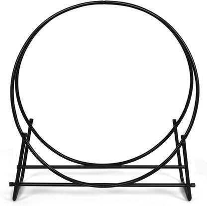 Casart Firewood Log Rack Hoop Tubular Steel Wood Storage Holder for Indoor & Outdoor (40 Inch)