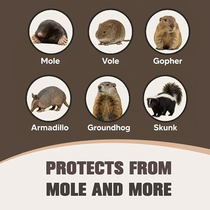 Mole Repellent for Lawns, Armadillo Repellent, Mole Deterrent for Yard, Groundhog Repellent Outdoor, Vole Repellent Outdoor, Gopher Repellent, Gentle on People, Pets & Plants, 8 Packs