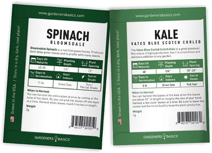Beginner Indoor Garden Lettuce Kit - Includes Romaine, Buttercrunch Lettuces, Spinach, Arugula, and Kale Heirloom Seeds, Pots, Soils and Plant Markers - Complete Indoor Vegetable Garden Starter Kit