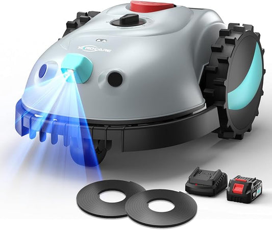 YARDCARE V100 Robotic Lawn Mower – Visual Navigation & Smart Obstacle Avoidance, Adjustable Cutting Height 0.8–2.4 in, Low-Noise Auto Mowing for Small Lawns up to 1,600 sq ft
