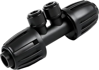 RedChili 8 Pcs Quick Connect 1/2" to 1/4" Drip Irrigation Fittings, Dripline 1/2 Inch (1/2" ID x0.6-0.65" OD) To 1/4 Inch Reducing Tee Adapter Drip Tubing 1/2" to 1/4" Irrigation 4 Way Connectors