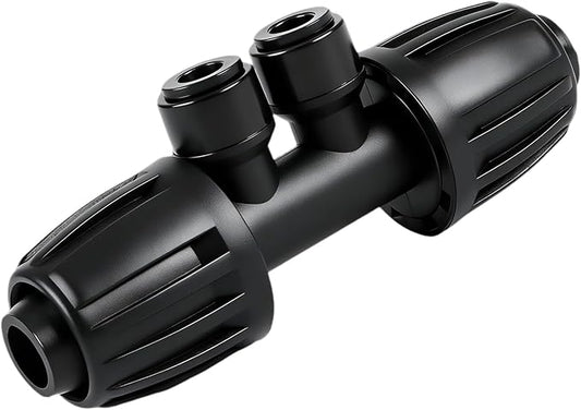RedChili 8 Pcs Quick Connect 1/2" to 1/4" Drip Irrigation Fittings, Dripline 1/2 Inch (1/2" ID x0.6-0.65" OD) To 1/4 Inch Reducing Tee Adapter Drip Tubing 1/2" to 1/4" Irrigation 4 Way Connectors