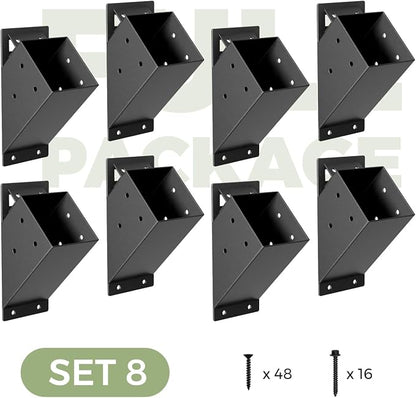 8 Pcs Pergola Brackets, 45-Degree Angle Bracket, Fit for 4''x4'' Wood Posts, Specially for Reinforcing Pergolas and Gazebos Garages, Tree Houses, Patios, Lawns, Cabins, Yards,…