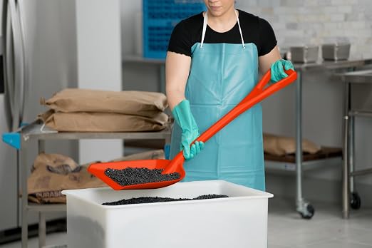 SPARTA Polypropylene Sanitary Shovel, One-Piece Food Handling Scoop, Commercial Kitchen and Bulk Ingredient Transfer Tool, 13.75" x 16.5" Scoop, Orange