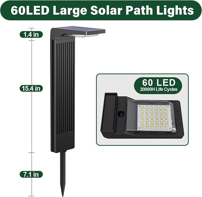 COXSENI Solar Pathway Lights Outdoor 6Pack, Bright 60LED Solar Path Lights Outside Waterproof, Warm & Cool Walkway Light Solar Powered, Landscape Lighting for Driveway Lawn Patio Garden Yard