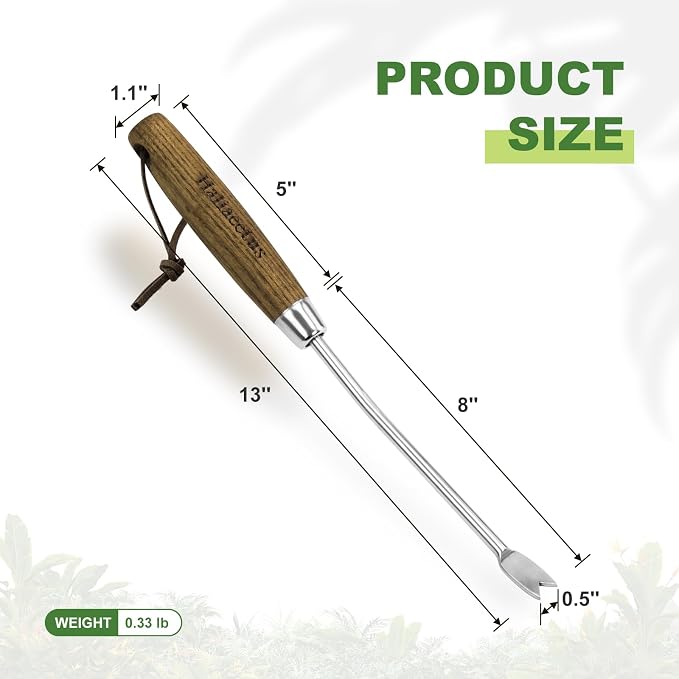 Haliaeetus Hand Weeder Tool, 13'' Weed Puller Tool for Reaching the Root And Popping Out the Weed, Stainless Steel Weed Puller for Pull Out Weed in Tight Spot, Hand Weeder for Weeding in Between Plant