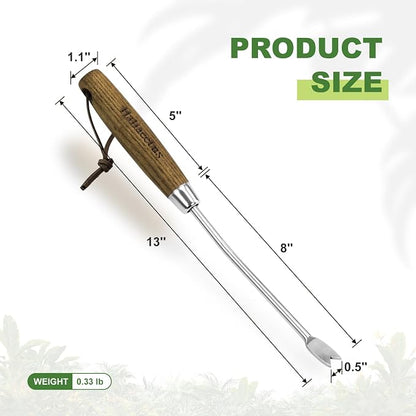 Haliaeetus Hand Weeder Tool, 13'' Weed Puller Tool for Reaching the Root And Popping Out the Weed, Stainless Steel Weed Puller for Pull Out Weed in Tight Spot, Hand Weeder for Weeding in Between Plant