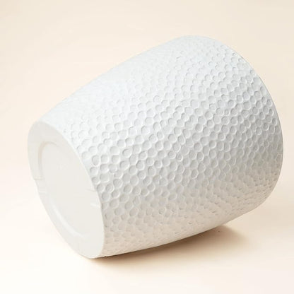 LA JOLIE MUSE Outdoor Indoor Tree Planters,14 Inch Large Planter Flower Pots,Modern Decorative White Planter Pot for House Plants,Honeycomb