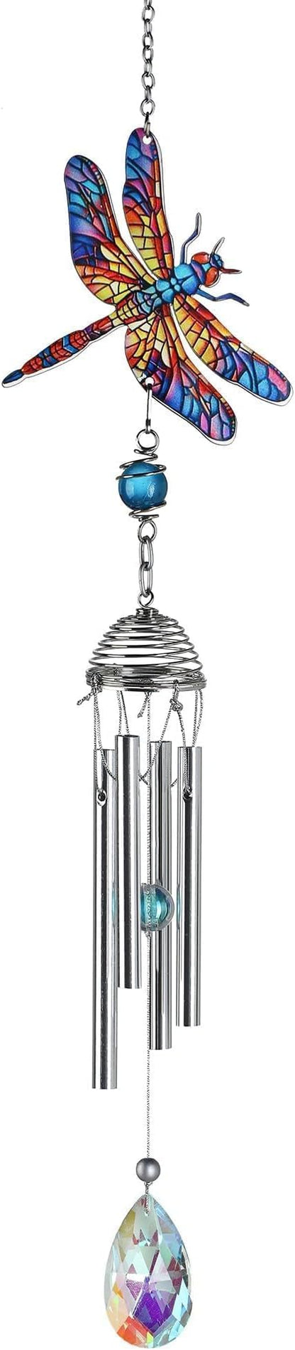 21'' Small Wind Chimes for Outside Dragonfly Windchimes Home Garden Decor | Unique Windchimes Outdoors Patio Dragonfly Gifts for Women Mom Grandma Sisters,Birthday Christmas Thanksgiving