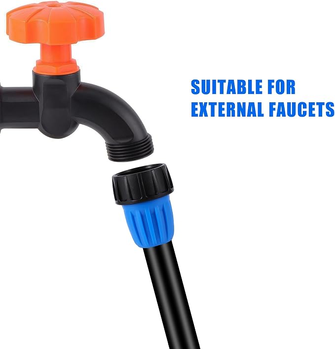 5 Pcs Drip Irrigation 3/4" to 1/2" Irrigation Tubing Faucet Adapter,US Standard Irrigation Hose Connector for 1/2 inch Irrigation Tubing & 3/4 Inch Faucet,Garden Hose GHT 3/4 Thread Faucet Adapter