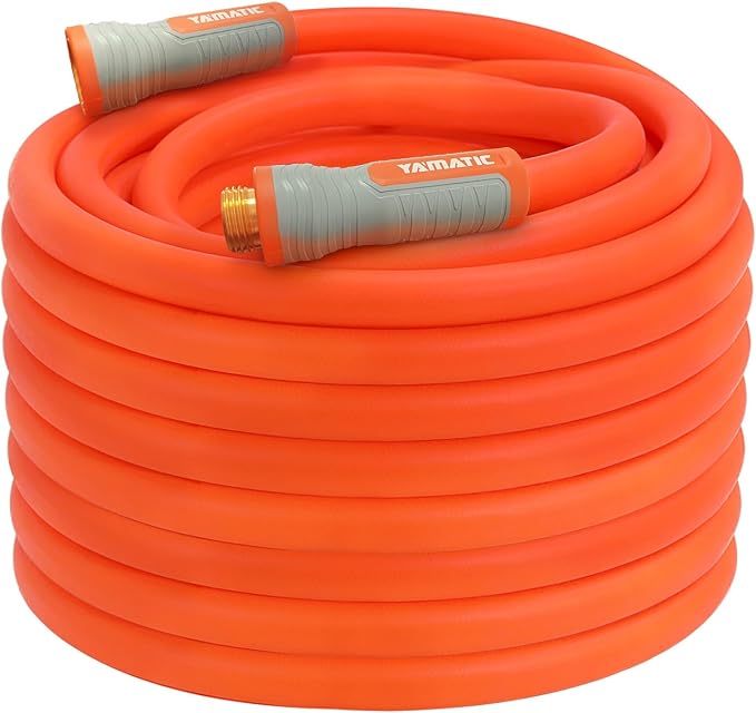YAMATIC Heavy Duty Garden Hose 5/8 in x 75 ft with Swivel Fitting, Super Flexible Water Hose, All-weather, Lightweight, Burst 600 PSI | 75 Foot Heavy Duty Water Hose for All-weather, 3/4" Brass Connections for Leakproof, Lightweight Hose for Agricultur...