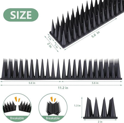 Bird Spikes, 28 Feet Bird Guard Spikes for Squirrel Cat Raccoon and Other Small Animals, Pigeon Spikes for Outdoor Fences and Roofs, Durable Plastic Bird Barrier Strips(30 Pack)