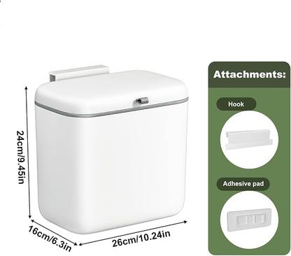 CTIME Compost Bin Kitchen 1.8 Gallon, Hanging Small Compost Bin for Countertop or Under Sink, Indoor Food Waste Bin for Kitchens Bathrooms Living Rooms RVs Bedroom