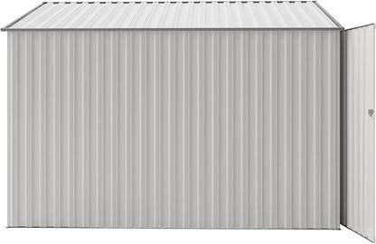 YOPTO 4x8 FT Lean to Shed, Outdoor Metal Storage Sheds with Lockable Door,Garden Tool Shed with Sloping Roof for Backayrd, Patio,Lawn,White