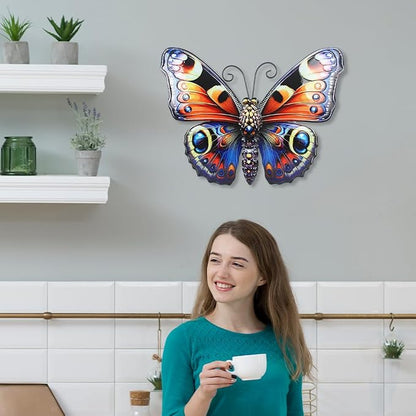 VEWOGARDEN Butterfly Wall Decor, Large Outdoor Metal Hanging Wall Art for Home Outside Patio Garden Fence Decorations