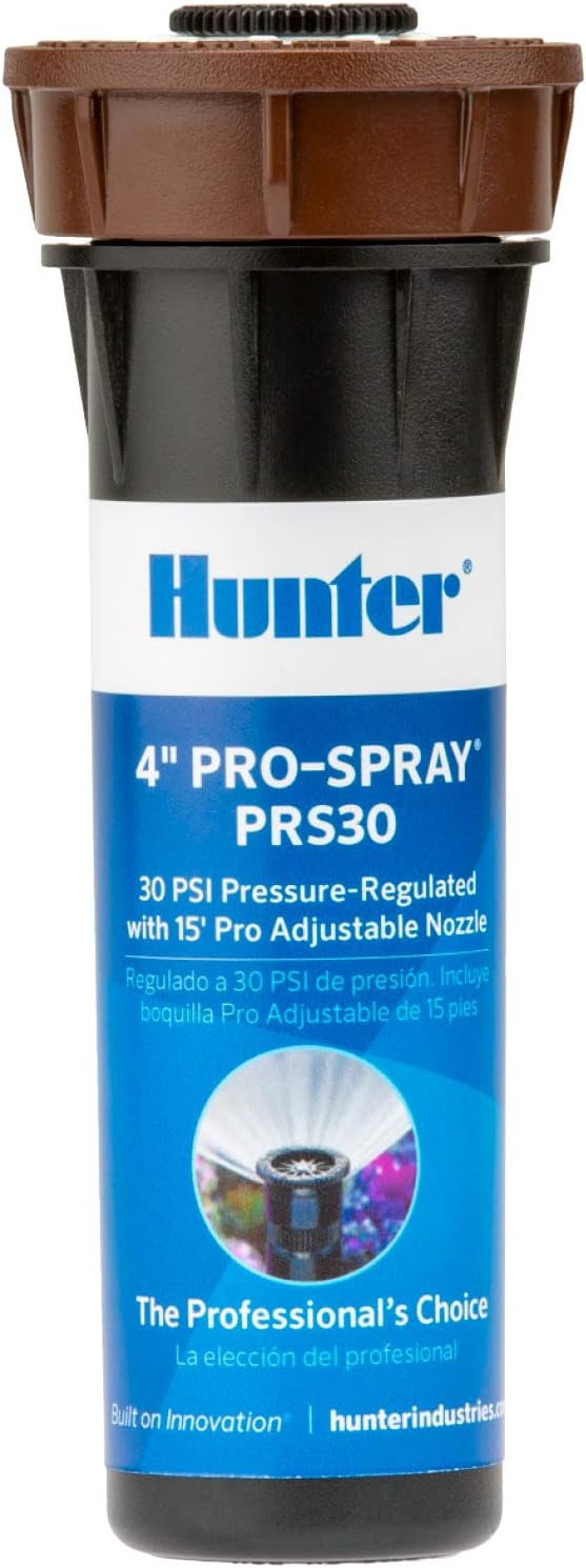 Hunter PRS30 4 in. Pop-Up Lawn Sprinkler Head, 30 PSI, Adjustable 15 ft