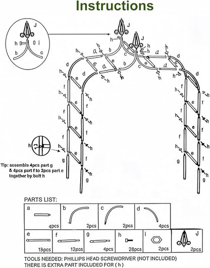 Thick Gothic Pointed Metal Garden Arch Rust-Proof for Climbing Vines Roses | 8.5 ft H x 4.8 ft W, 16mm Steel Tube Arbor for Plants, Clematis, Jasmine, Party Decor for Wedding, Halloween, Christmas