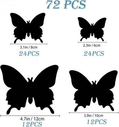 OPSEAM Butterfly Wall Decor 72 PCS, 3D Butterflies Stickers for Party Decorations with Magnets (Swallow, 72)
