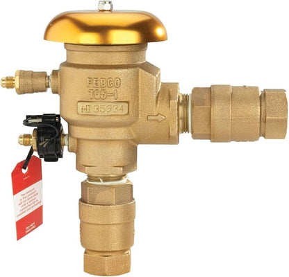 Febco 765 Series 1" Bronze Pressure Vacuum Breaker Backflow Preventer, Quarter Turn Shutoff, NPT Connections, Freeze Sensor with SentryPlus Alert Technology, Industrial Plants, Irrigation System