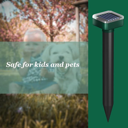 Snake Away for Outdoors, Solar Powered Snake Repellent for Yard - Sonic Snake Deterrent, Waterproof & Pet Safe for Garage, Lawn, Home Use (4)