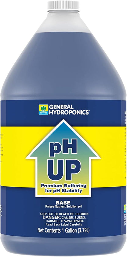 General Hydroponics HGC722095 pH Up Liquid Premium Buffering for Stability, 1 Gallon, Blue